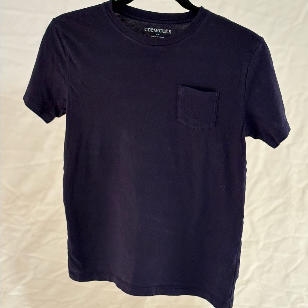 Crewcuts Boy’s Navy Blue Short Sleeve Pocket Tee